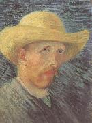 Vincent Van Gogh Self-Portrait wtih Straw Hat (nn04) oil
